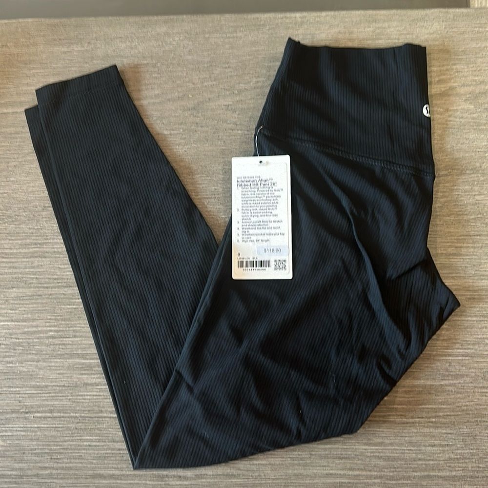 Lululemon Align Ribbed High-Rise Pant 28" Black size 8 NWT leggings - Picture 2 of 5